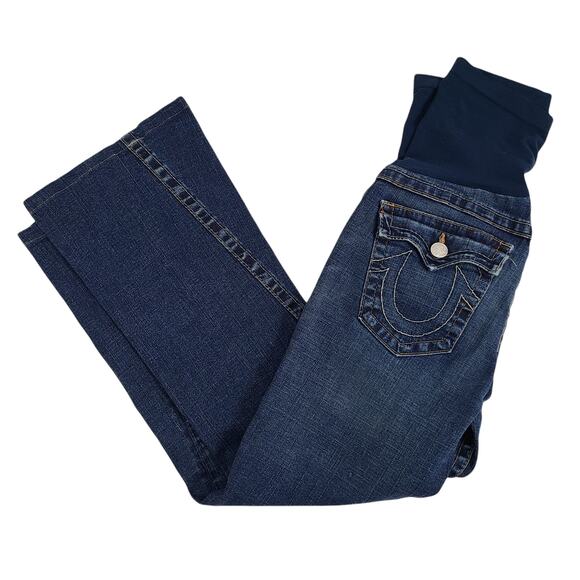 True Religion Pea in the Pod Maternity Joey Jeans Flare Leg Twisted Seam 32 - Picture 7 of 12